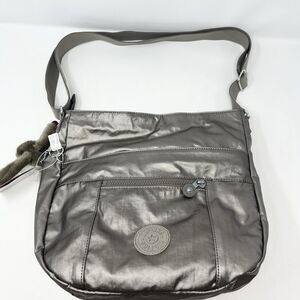 Kipling Bailey Crossbody Bag HB6803 Metallic Pewter Silver Grey Handbag Purse
